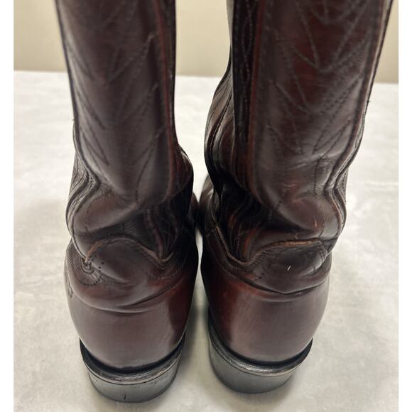 Dingo Boots Men’s Size 8E Burgundy Red Leather Cowboy Western Pull On Vintage - Picture 6 of 12